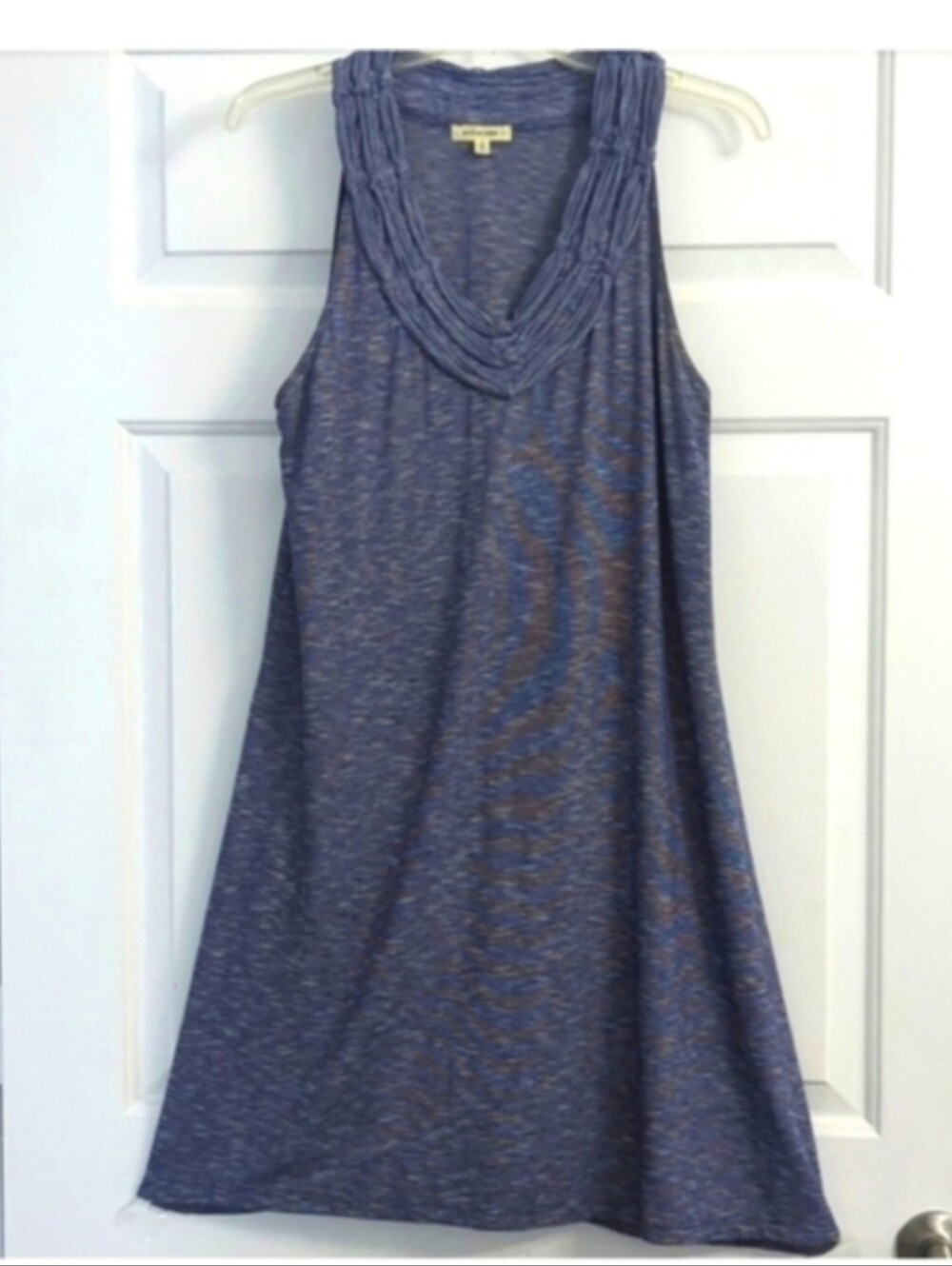 Sleeveless Heathered Blue Swing Tank Dress By MAX Studio, Medium Fall Autumn - Picture 1 of 5